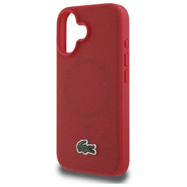Etui Lacoste Iconic Petit Pique Woven Logo do iPhone 16 Plus Czerwony