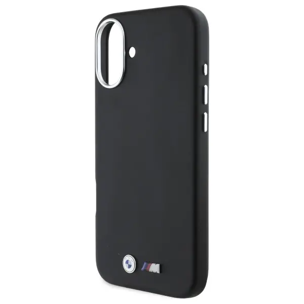 Etui BMW M Smooth Full Wrapped Metal MagSafe do iPhone 16 Czarny