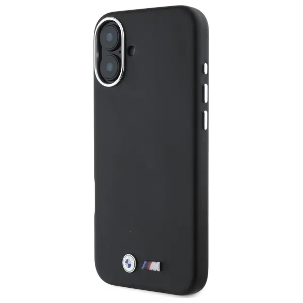 Etui BMW M Smooth Full Wrapped Metal MagSafe do iPhone 16 Czarny