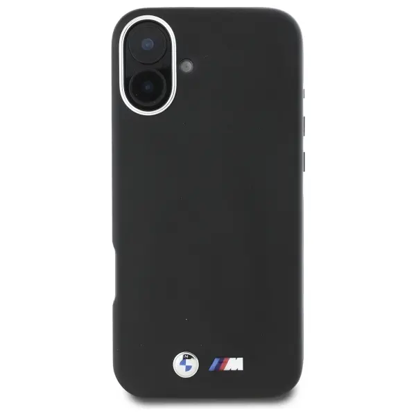 Etui BMW M Smooth Full Wrapped Metal MagSafe do iPhone 16 Czarny