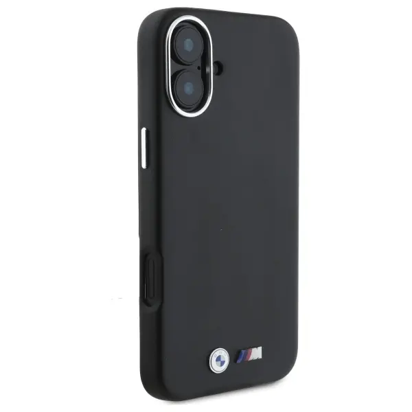 Etui BMW M Smooth Full Wrapped Metal MagSafe do iPhone 16 Czarny