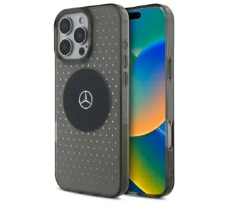 Etui Mercedes-Benz MB Case Star Pattern MagSafe do iPhone 16 Pro Czarny