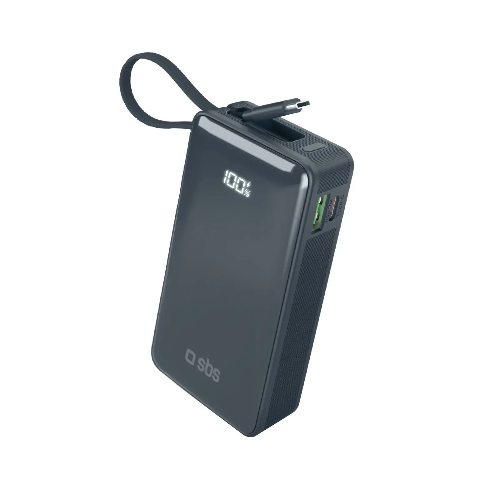 Powerbank SBS TTBB10000LCDTCPD20B 10000mAh PD 20W Wbudowany kabel USB-C Niebieski