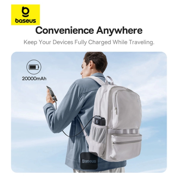 Powerbank Baseus Free2Pull 20000mAh z wbudowanym kablem USB-C 65W Czarny