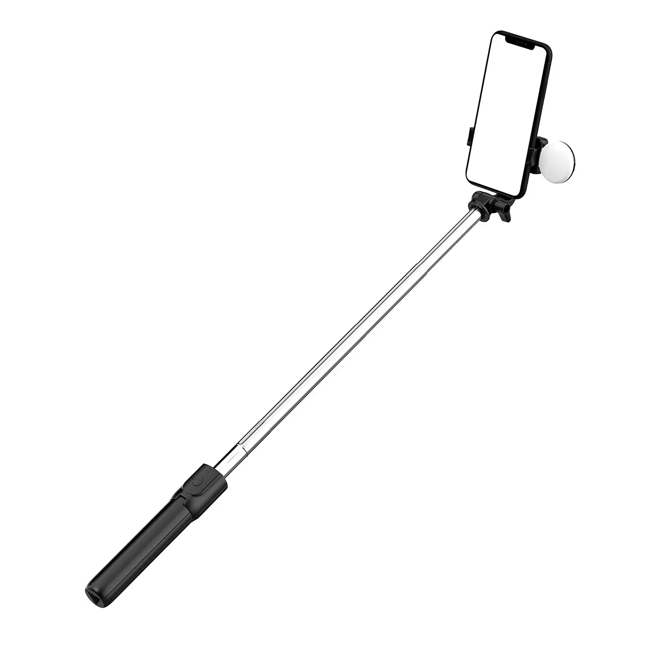 Selfie stick Hurtel WH1YXS 1m z lampą Czarno-srebrny