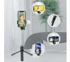 Selfie stick Hurtel WR1YXS 0,71m z lampką Czarno-srebrny