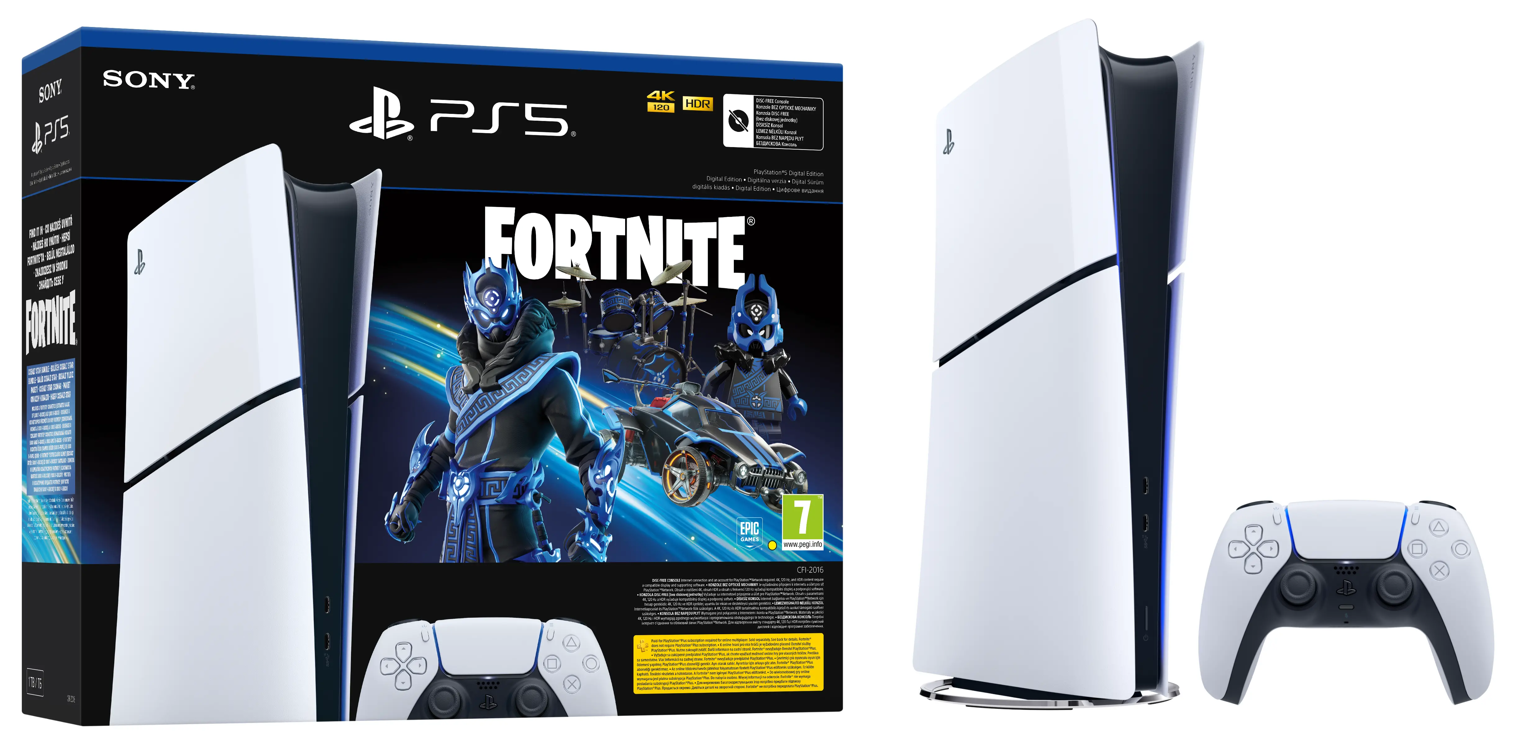 Konsola Sony PlayStation 5 Digital Slim D Chassis (PS5) 1TB Zestaw startowy Fortnite Cobalt