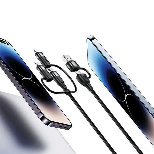 Kabel USAMS 2xUSB-C/USB/Micro-USB/ Lightning 6w1 100W PD Fast Charge 2m Czarny
