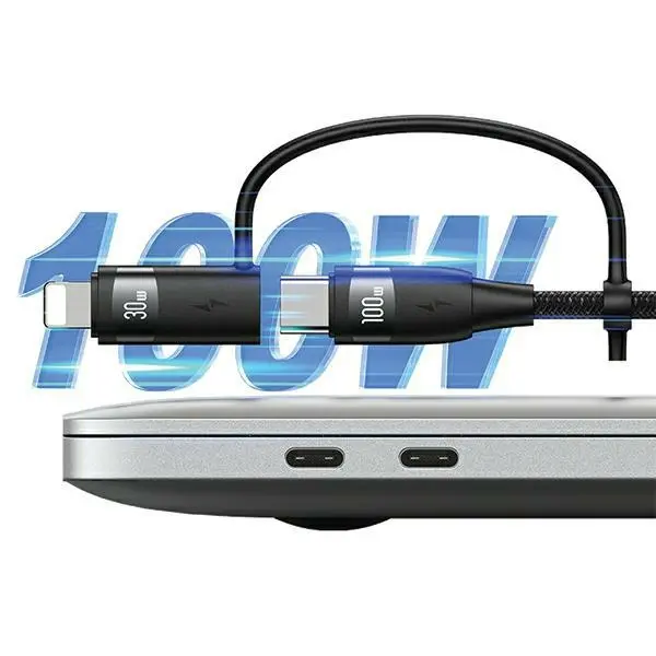 Kabel USAMS 2xUSB-C/USB/Micro-USB/ Lightning 6w1 100W PD Fast Charge 2m Czarny