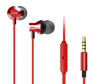 Słuchawki przewodowe Aiwa ESTM-50RD Dokanałowe Mikrofon Czerwony