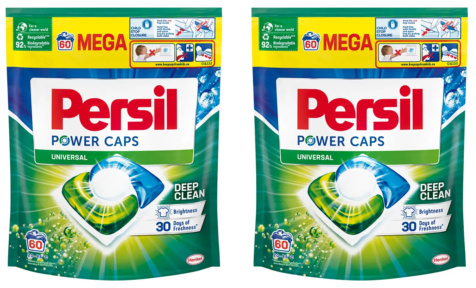 Kapsułki do prania Persil Power Caps Universal zestaw 2x60szt.
