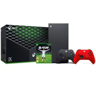 Konsola Xbox Series X 1TB z napędem + Dodatkowy Pad Czerwony + EA SPORTS FC 25