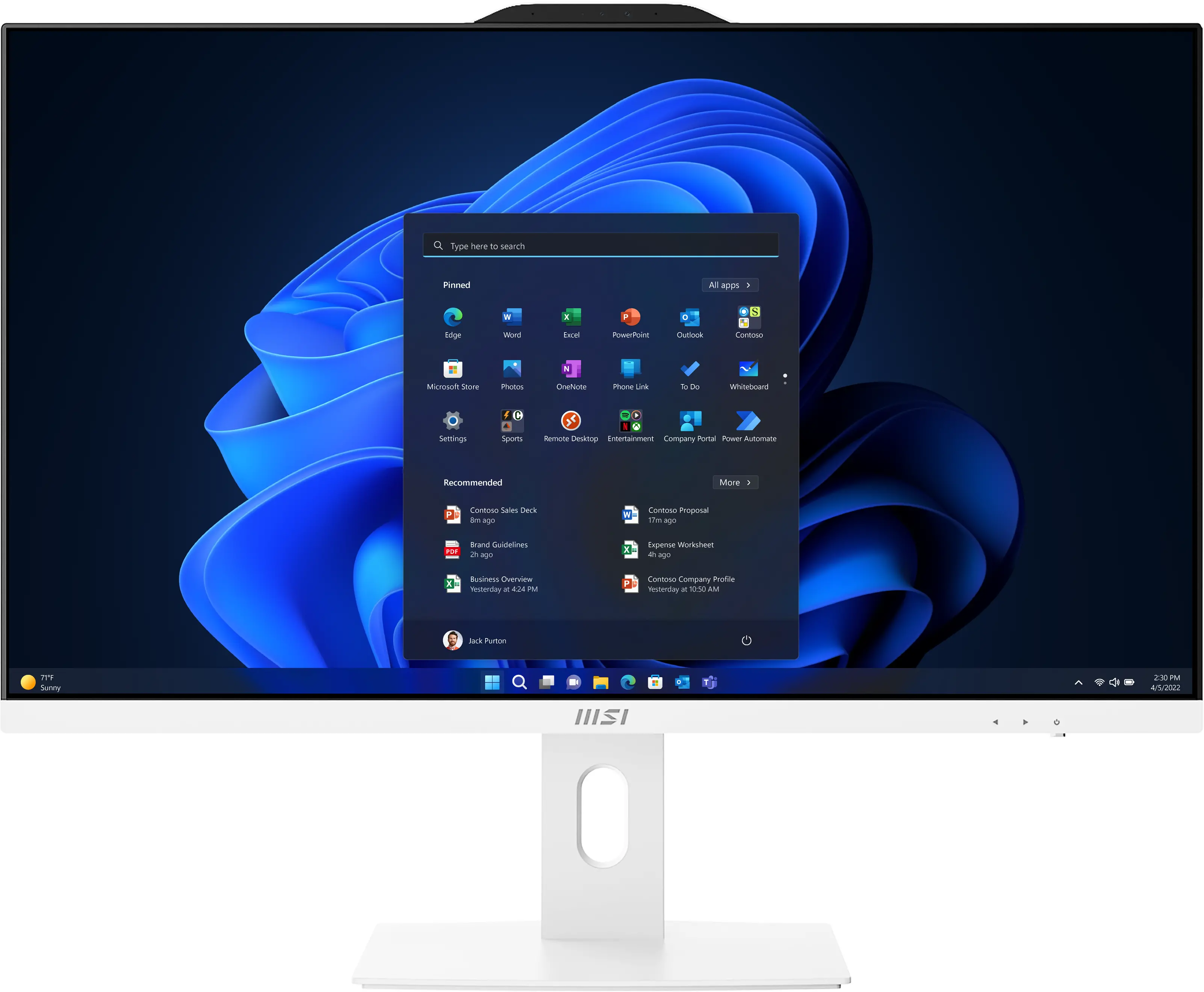 Komputer MSI Pro AP272P 14M-639EU i5-14400 27" 16GB RAM 512GB Dysk SSD Win11 Pro Biały