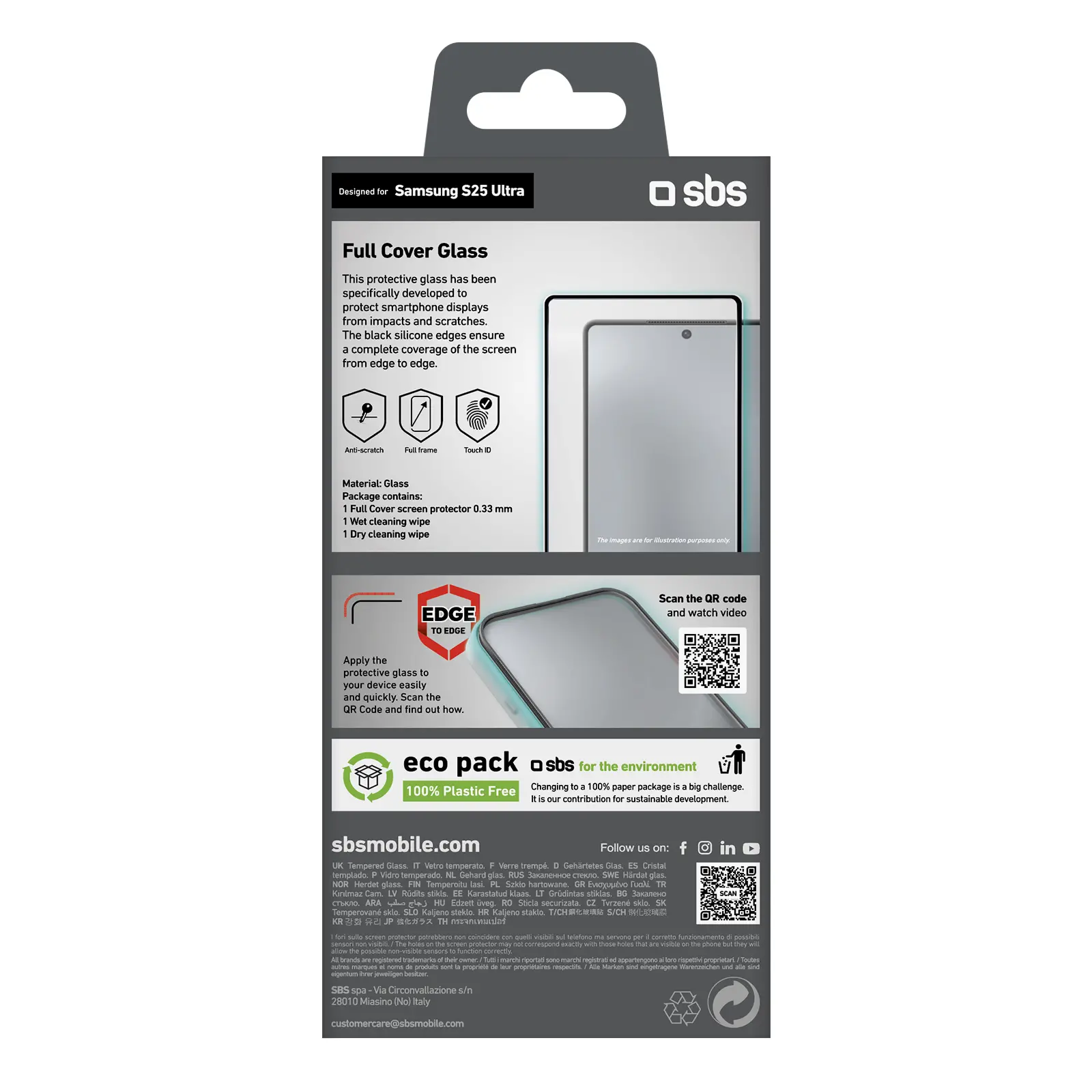 Szkło hartowane SBS Full Cover do Galaxy S25 Ultra