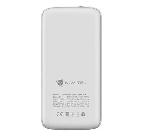 Powerbank Navitel PWR10 MX 10000mAh 22,5W Biały