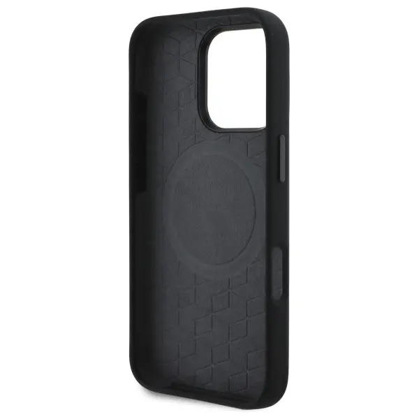 Etui BMW M Silicone Printed Ring MagSafe do iPhone 16 Pro Czarny