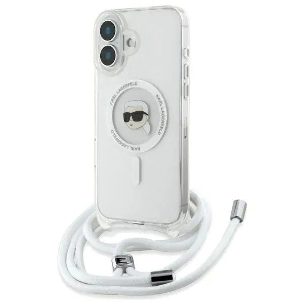 Etui Karl Lagerfeld Crossbody IML Karl Head MagSafe do iPhone 16 Przezroczysty
