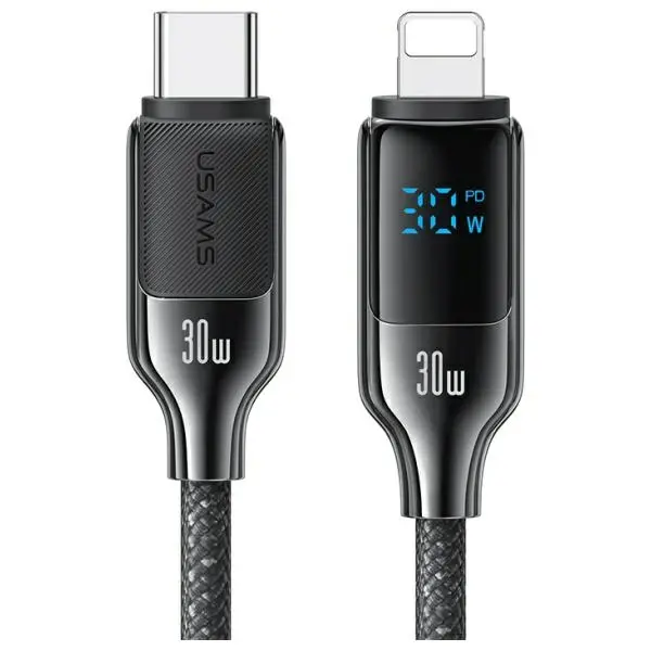Kabel USAMS USB-C do Lightning 30W 1,2m Czarny