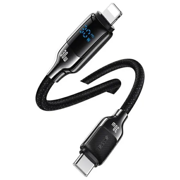 Kabel USAMS USB-C do Lightning 30W 1,2m Czarny
