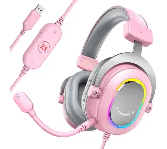 Słuchawki przewodowe z mikrofonem Fifine AmpliGame H6P Nauszne Różowy