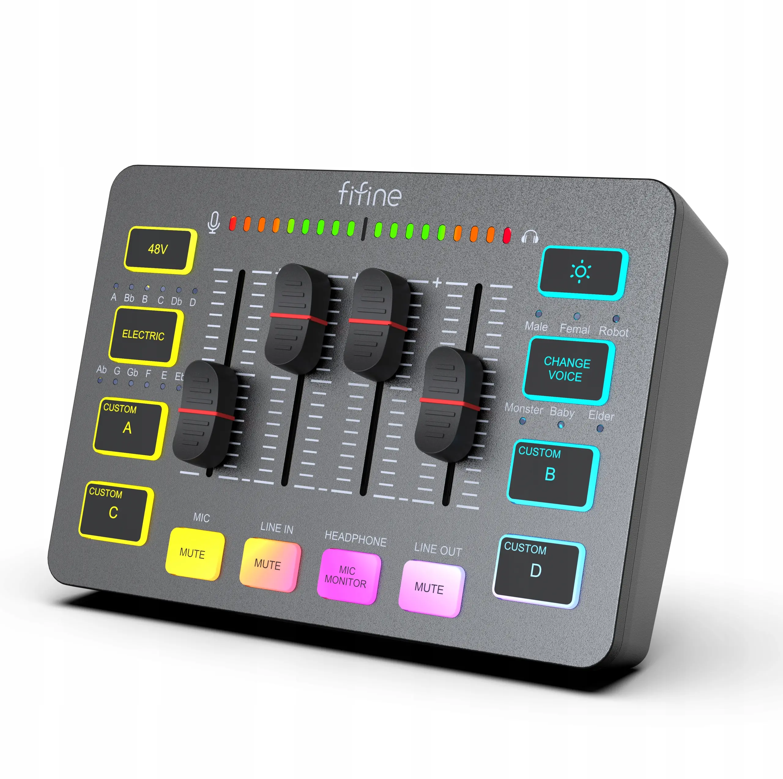 Mikser audio Fifine SC3 Karta dźwiękowa Czarny