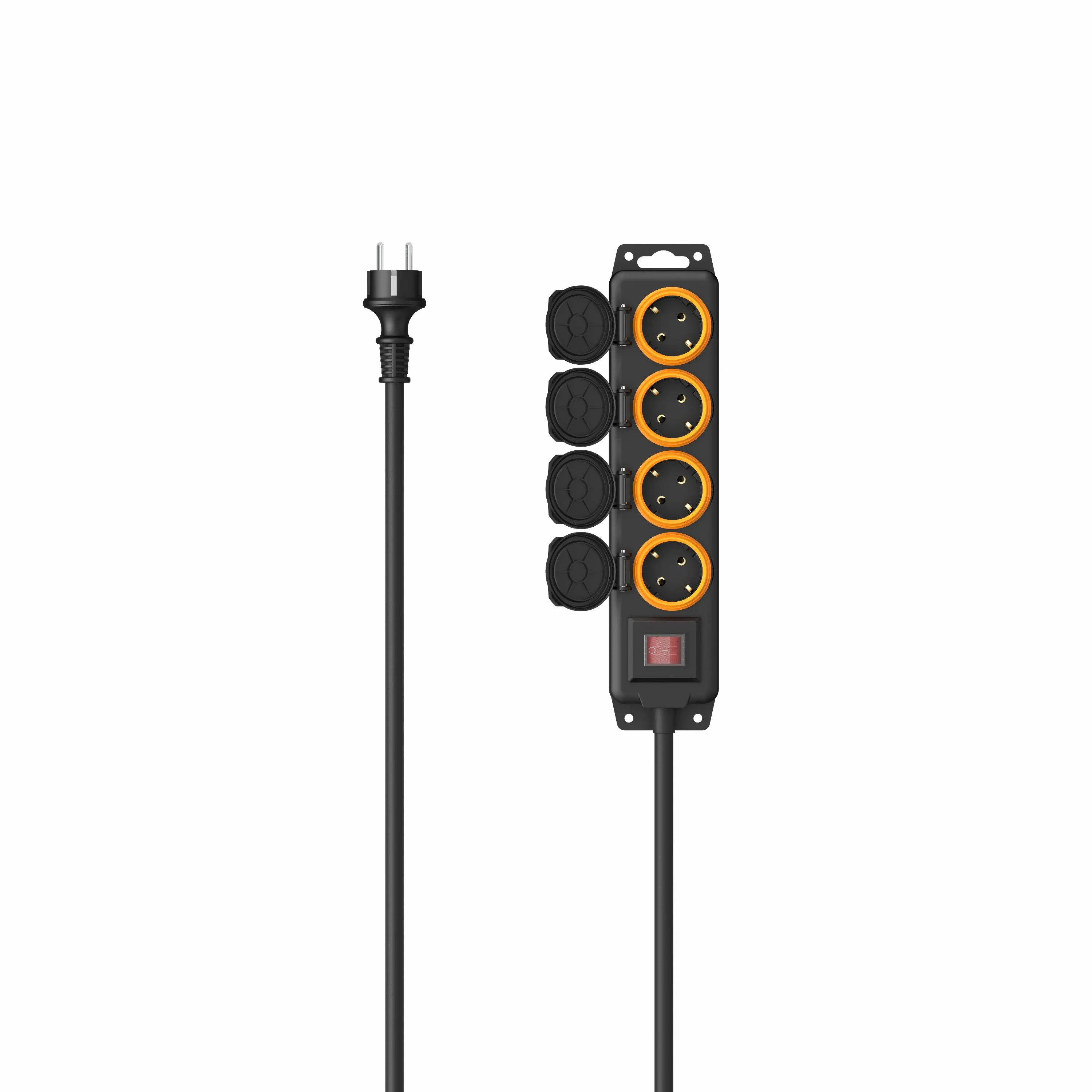 Listwa Hama 223064 zewnętrzna 4 gniazda 4m IP44 Czarny