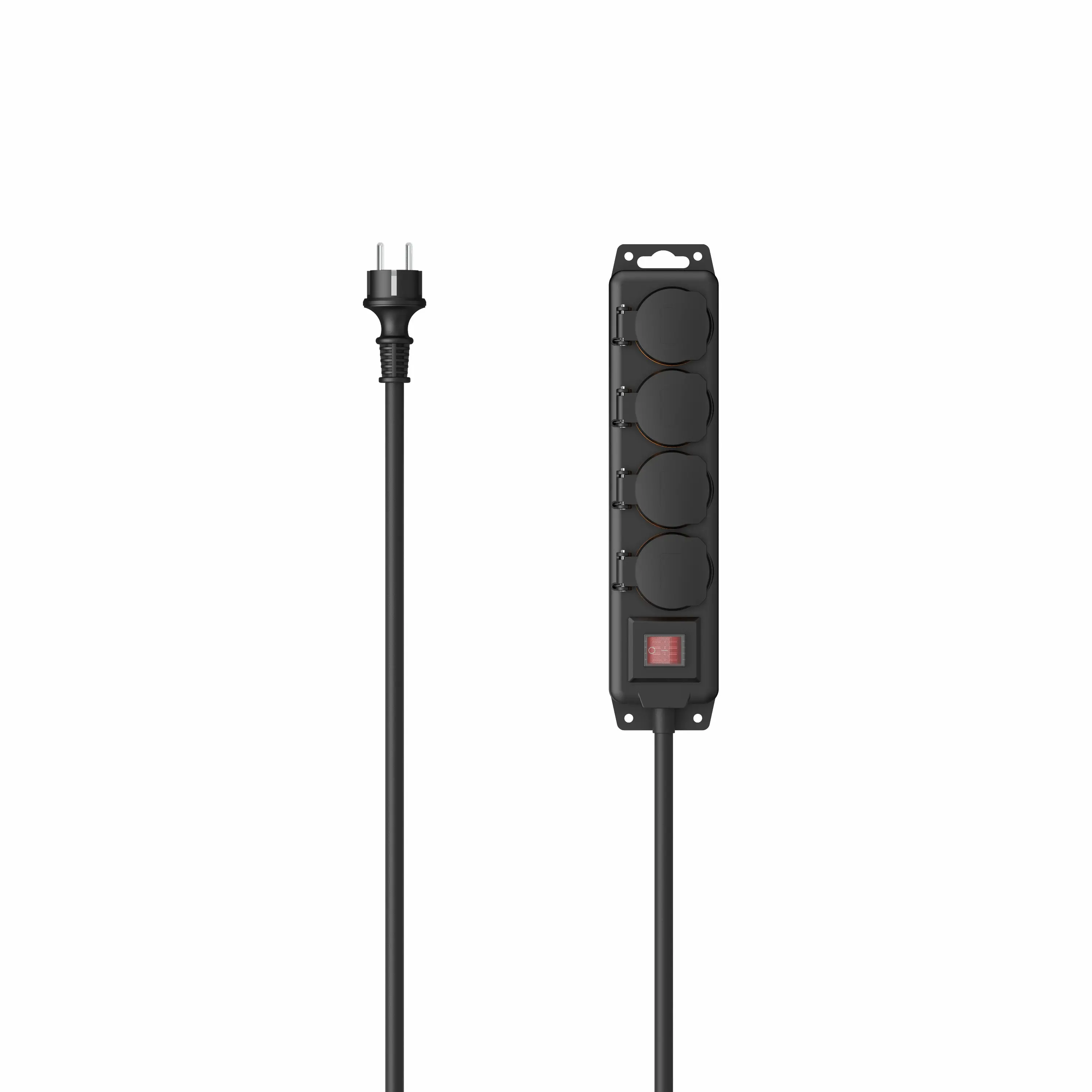 Listwa Hama 223064 zewnętrzna 4 gniazda 4m IP44 Czarny