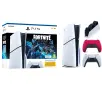 Konsola Sony PlayStation 5 Slim D Chassis (PS5) 1TB z napędem Fortnite Cobalt + Dodatkowy Pad Czerwony + Stacja Ładowania