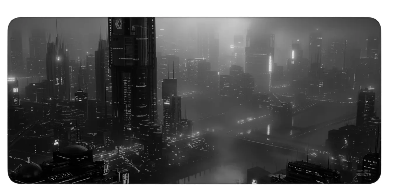 Podkładka Humans+Robots 4F Dark City 90 x 40cm Czarny