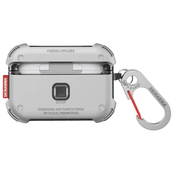 Etui na słuchawki Skinarma Mecha do AirPods Pro 2 Srebrny