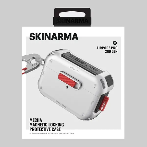 Etui na słuchawki Skinarma Mecha do AirPods Pro 2 Srebrny
