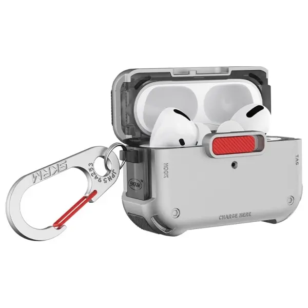 Etui na słuchawki Skinarma Mecha do AirPods Pro 2 Srebrny