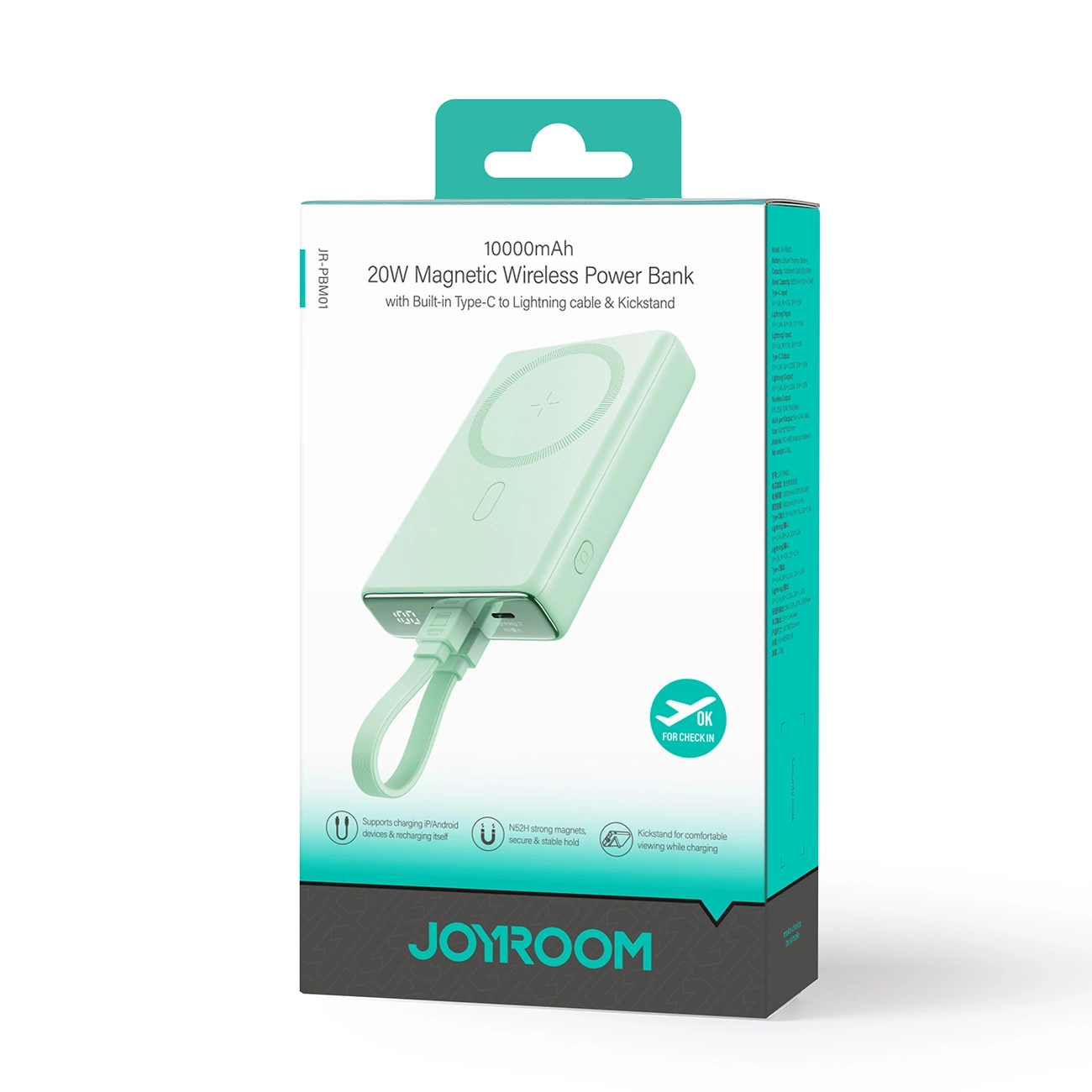 Powerbank Joyroom JR-PBM01 Magnetyczny z podstawką 10000mAh 20W Zielony