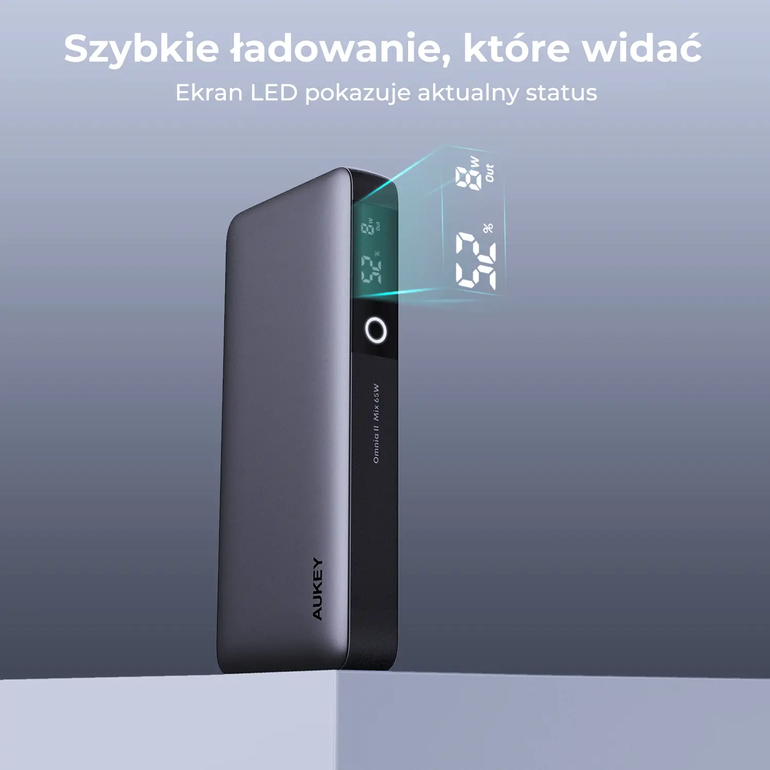 Powerbank Aukey PB-Y43 20000mAh 65W Szary