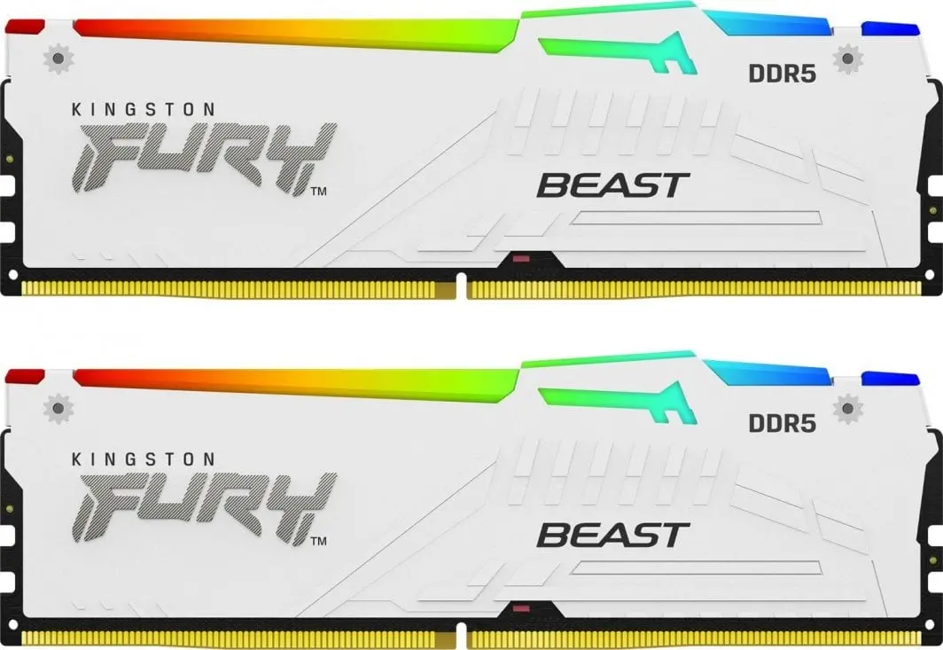 Pamięć RAM Kingston FURY Beast RGB DDR5 32GB (2 x 16GB) 6000 CL30 EXPO Biały
