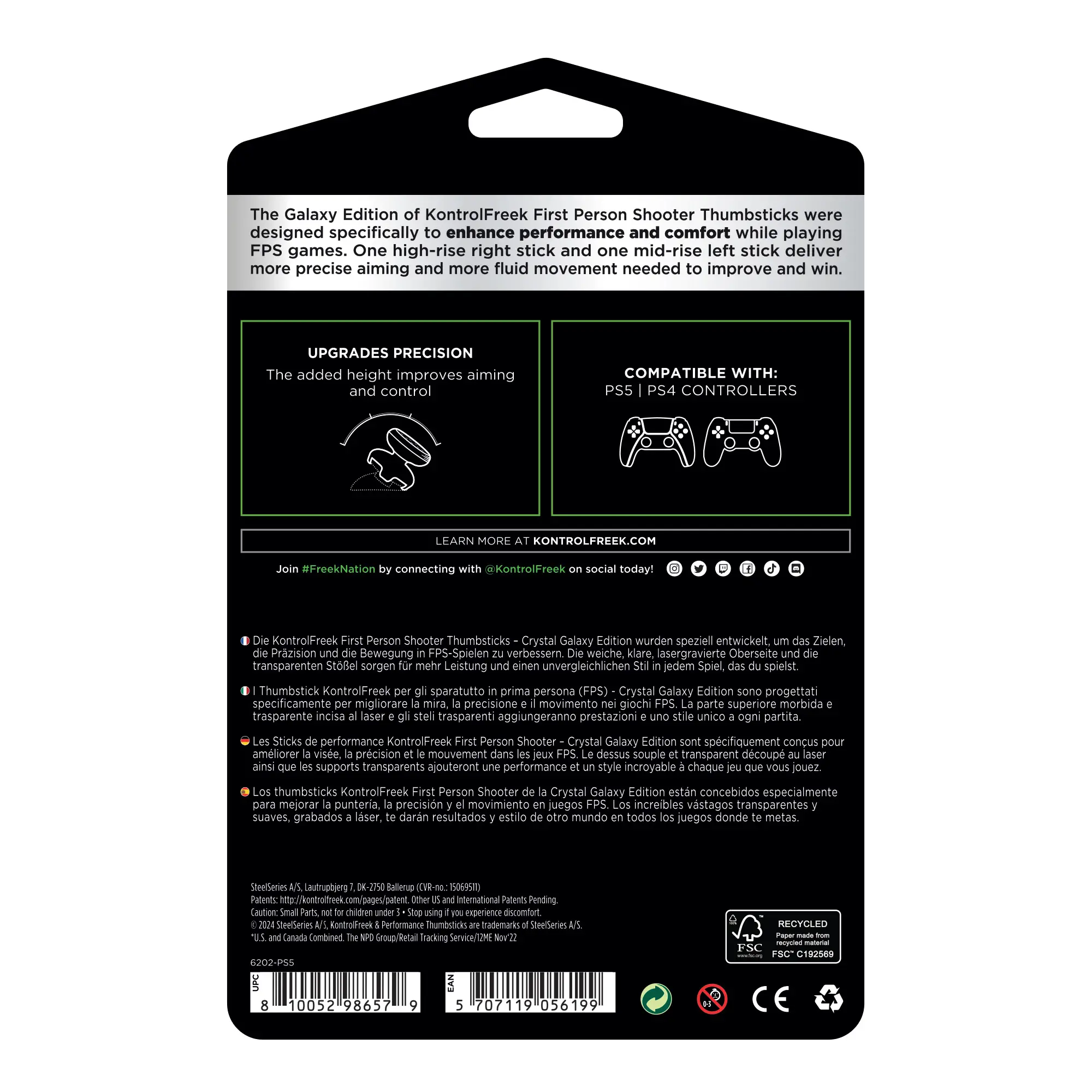 Nakładka SteelSeries Kontrolfreek 6200-PS5 First Person Shooter Galaxy Edition