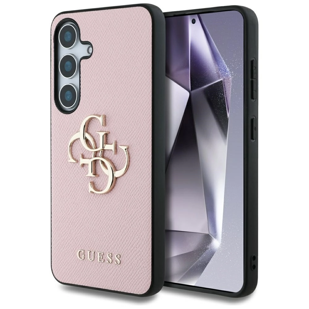 Etui Guess Grained Big 4G Logo Small Classic Logo do Galaxy S25 Plus Różowy