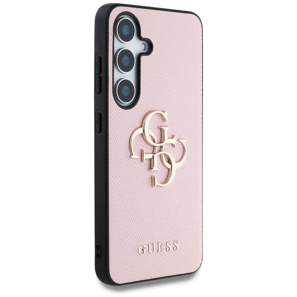 Etui Guess Grained Big 4G Logo Small Classic Logo do Galaxy S25 Plus Różowy