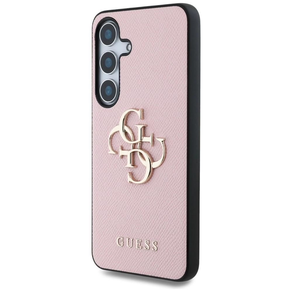 Etui Guess Grained Big 4G Logo Small Classic Logo do Galaxy S25 Plus Różowy