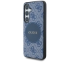 Etui Guess 4G Round Patch Classic Logo MagSafe do Galaxy S25 Niebieski