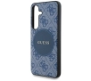 Etui Guess 4G Round Patch Classic Logo MagSafe do Galaxy S25 Niebieski