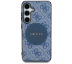 Etui Guess 4G Round Patch Classic Logo MagSafe do Galaxy S25 Niebieski