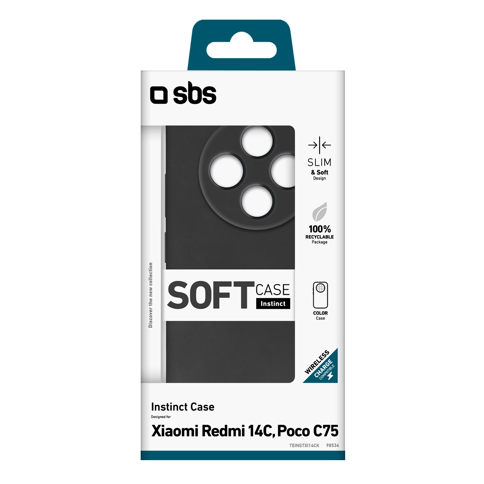 Etui SBS Instinct do Xiaomi Note 14C/POCOC75 Czarny