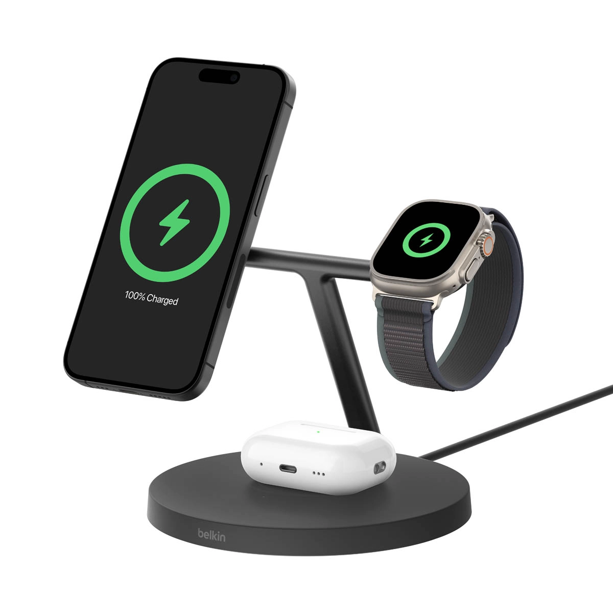 Ładowarka indukcyjna Belkin BoostCharge Pro MagSafe 3w1 QI2 15W Czarny WIZ032KQBK