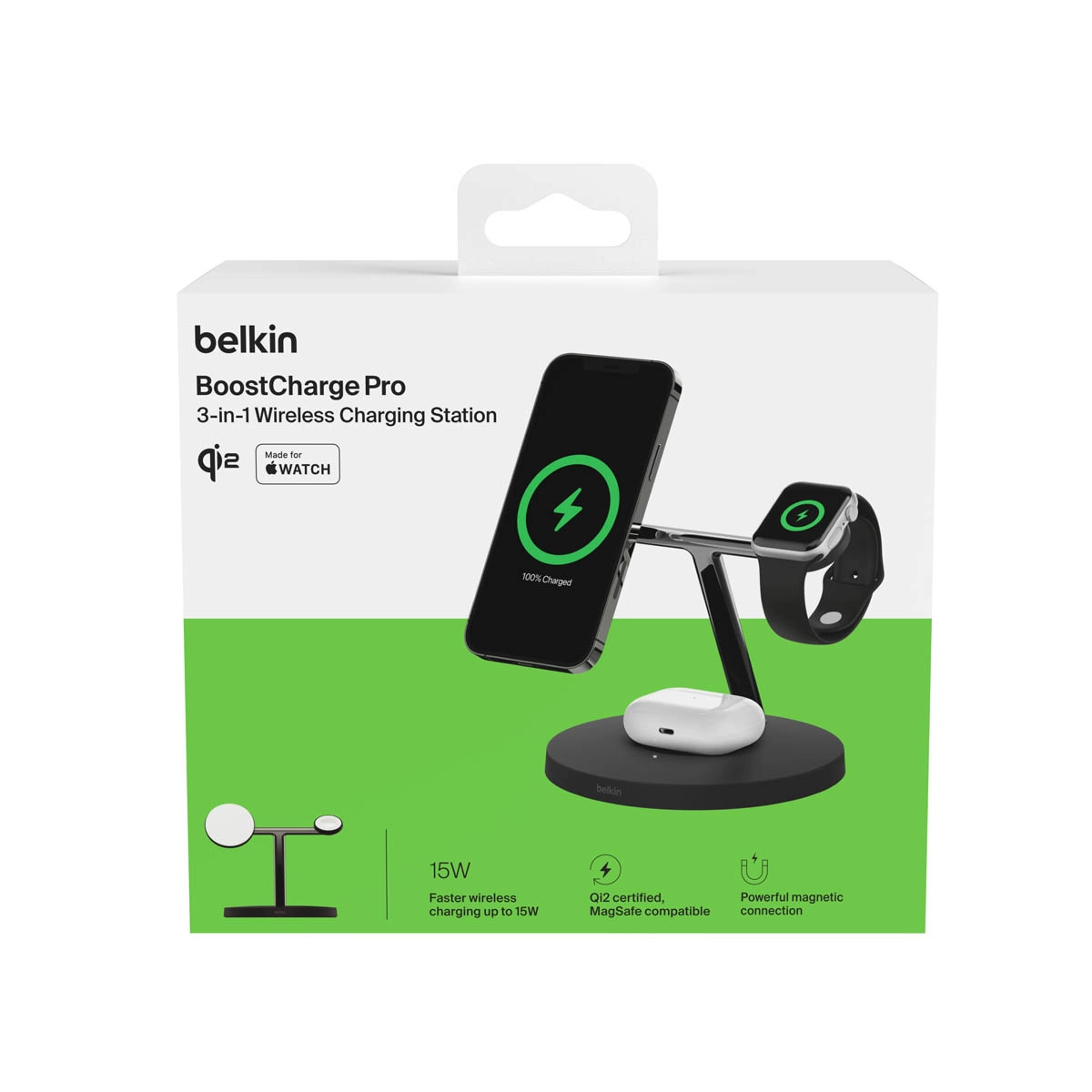 Ładowarka indukcyjna Belkin BoostCharge Pro MagSafe 3w1 QI2 15W Czarny WIZ032KQBK
