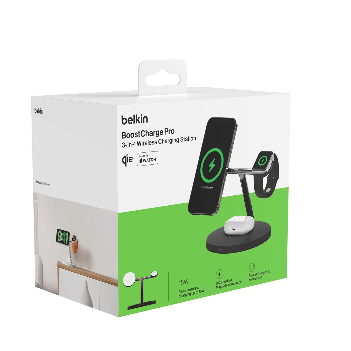Ładowarka indukcyjna Belkin BoostCharge Pro MagSafe 3w1 QI2 15W Czarny WIZ032KQBK