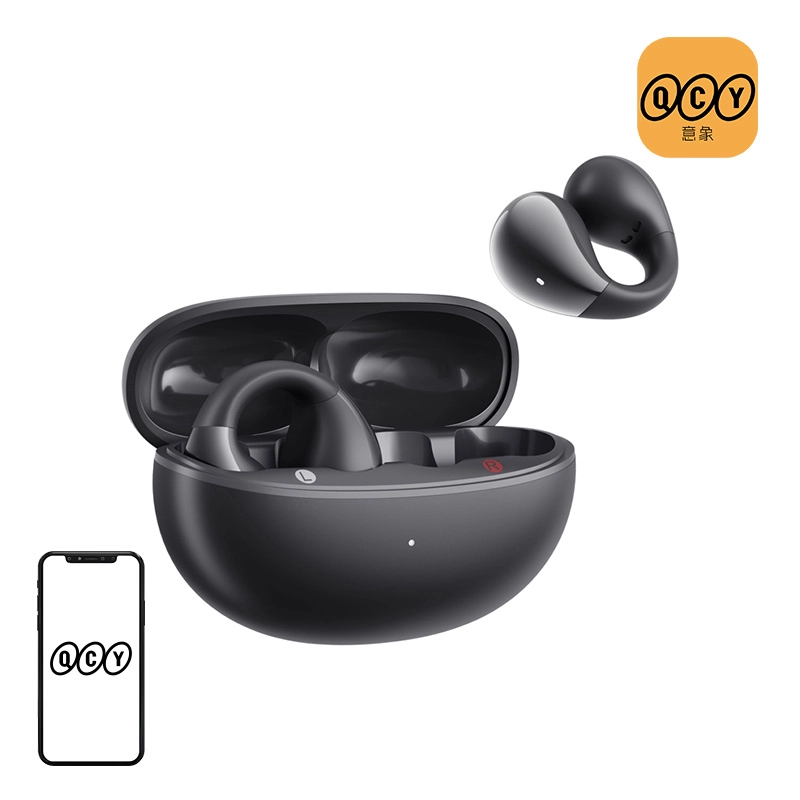 Słuchawki bezprzewodowe QCY Crossky Clip C30 Z klipsem na ucho Bluetooth 5.4 Czarny