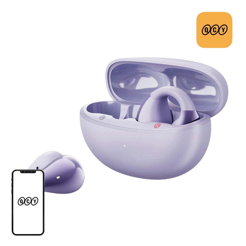 Słuchawki bezprzewodowe QCY Crossky Clip C30 Z klipsem na ucho Bluetooth 5.4 Fioletowy