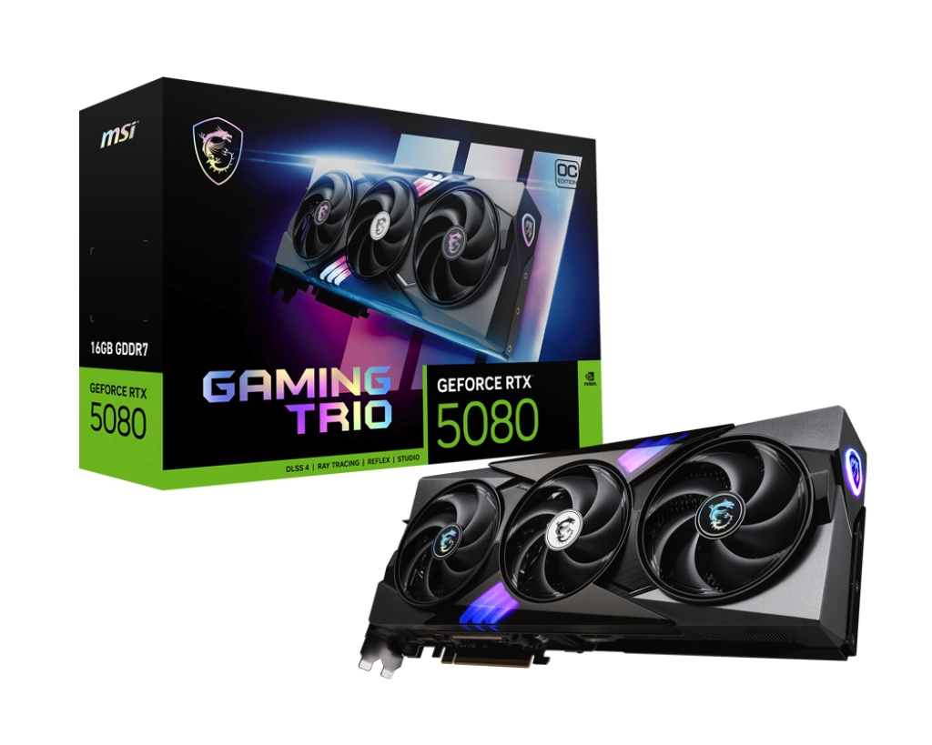 Karta graficzna MSI GeForce RTX 5080 Gaming Trio OC 16GB GDDR7 256bit DLSS 4