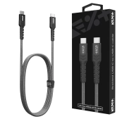 NEXT ONE Braided USB-C do USB-C 1,2m Szary
